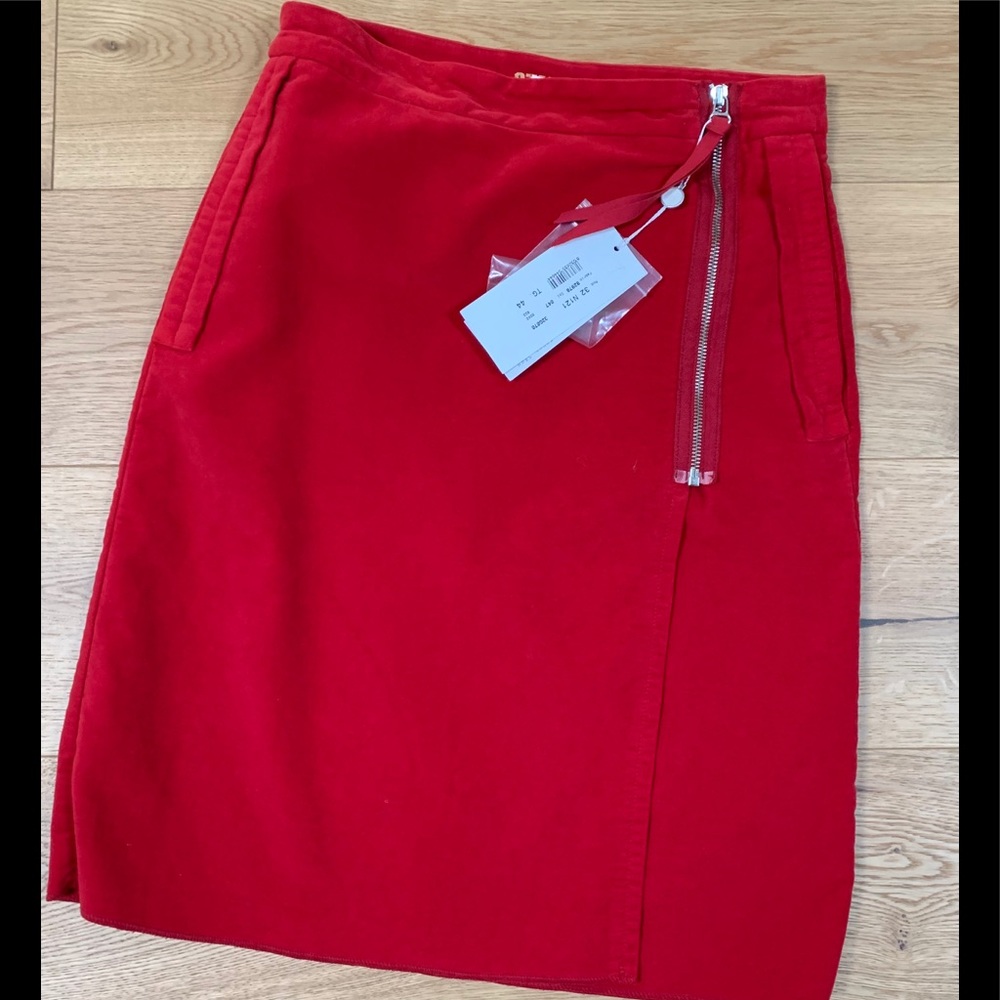 Maison Margiela red velvet skirt wrap skirt, NWT